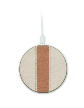 Logo trade promotional merchandise picture of: Cork wireless charger 15W